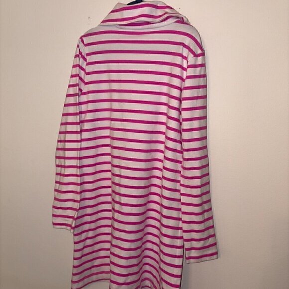 Girls J. Crew Kids Crewcuts Pink White Stripe Turtleneck Dress - size 8 - Picture 6 of 6